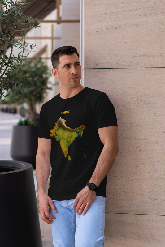 Bharatvarsha t-shirt by KalakarMod featuring Akhand Bharat map design heritage cotton tee celebrating India’s civilizational identity
