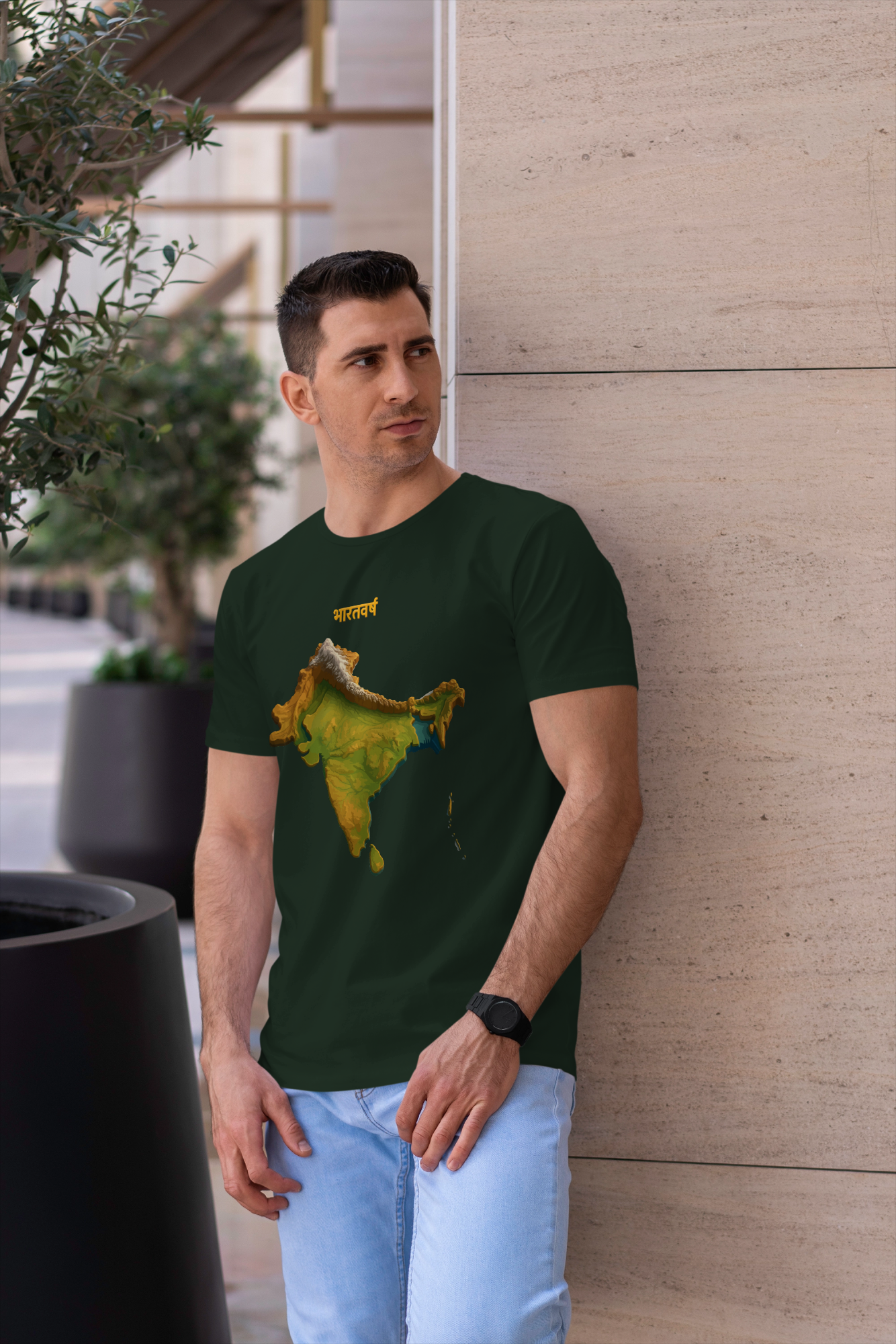 Bharatvarsha t-shirt by KalakarMod featuring Akhand Bharat map design heritage cotton tee celebrating India’s civilizational identity