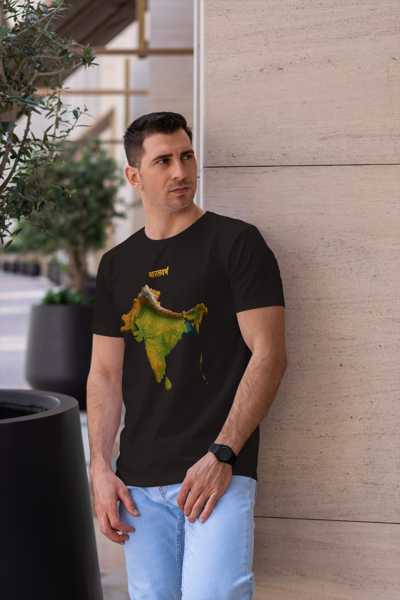 Bharatvarsha t-shirt by KalakarMod featuring Akhand Bharat map design heritage cotton tee celebrating India’s civilizational identity