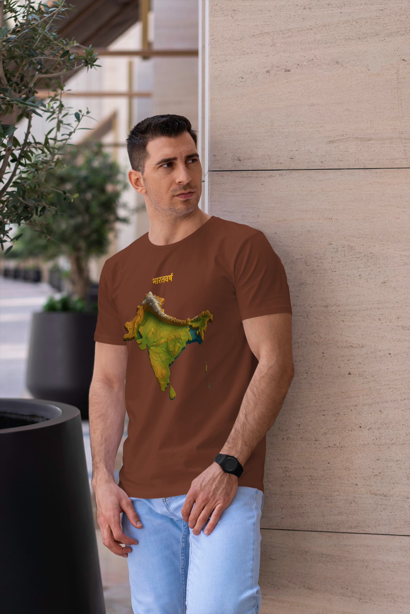 Bharatvarsha t-shirt by KalakarMod featuring Akhand Bharat map design heritage cotton tee celebrating India’s civilizational identity