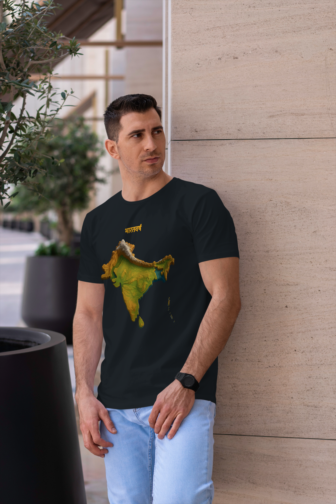 Bharatvarsha t-shirt by KalakarMod featuring Akhand Bharat map design heritage cotton tee celebrating India’s civilizational identity