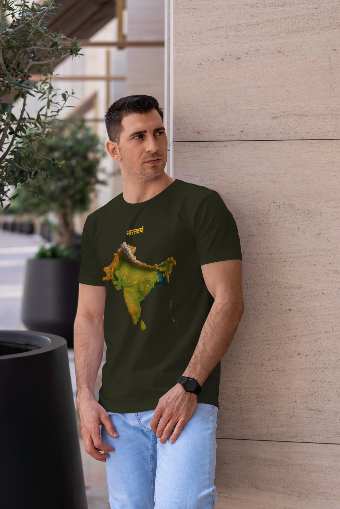 Bharatvarsha t-shirt by KalakarMod featuring Akhand Bharat map design heritage cotton tee celebrating India’s civilizational identity