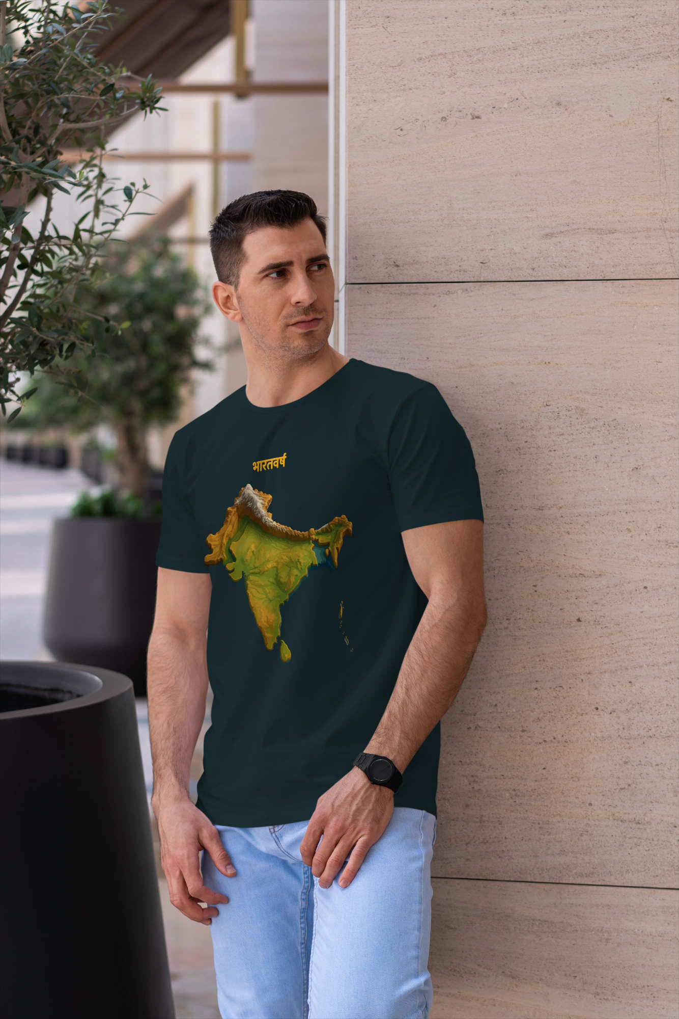 Bharatvarsha t-shirt by KalakarMod featuring Akhand Bharat map design heritage cotton tee celebrating India’s civilizational identity
