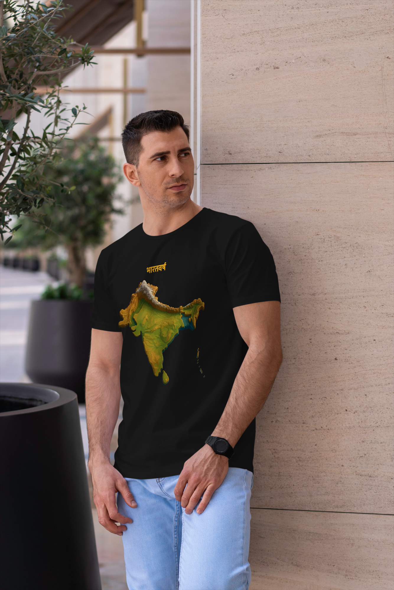 Bharatvarsha t-shirt by KalakarMod featuring Akhand Bharat map design heritage cotton tee celebrating India’s civilizational identity