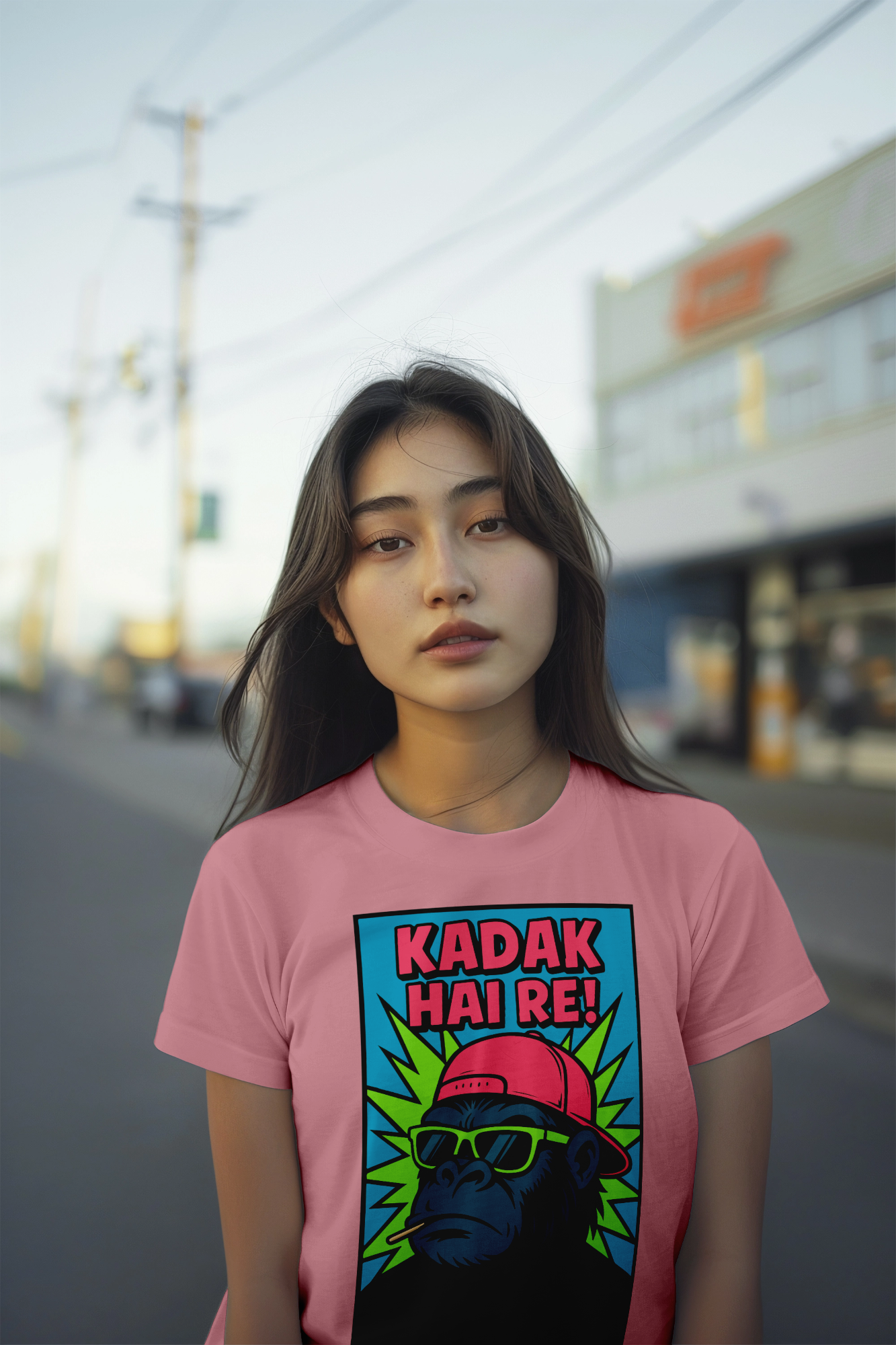 Kadak hai re t-shirt by KalakarMod – comic pop-art Mumbai slang tee with bold street style for desi fashion lovers
