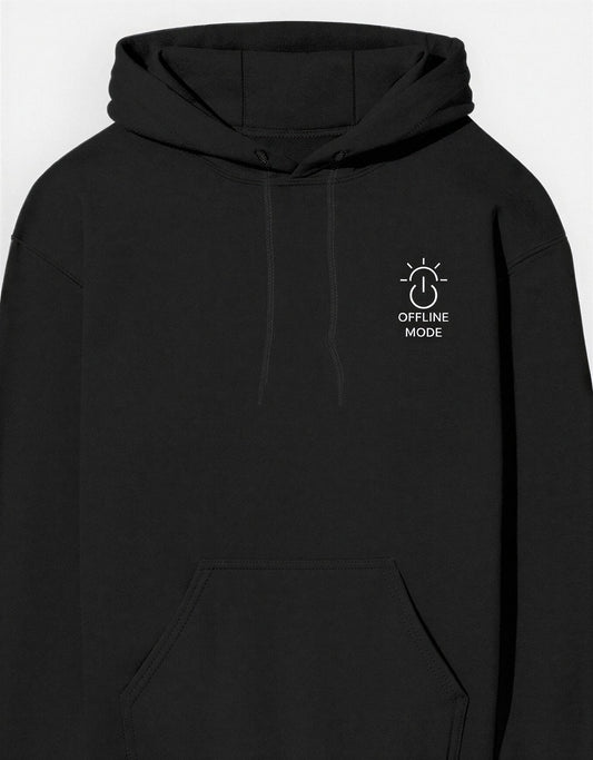 Offline Mode glow-in-dark unisex hoodie by KalakarMod in black