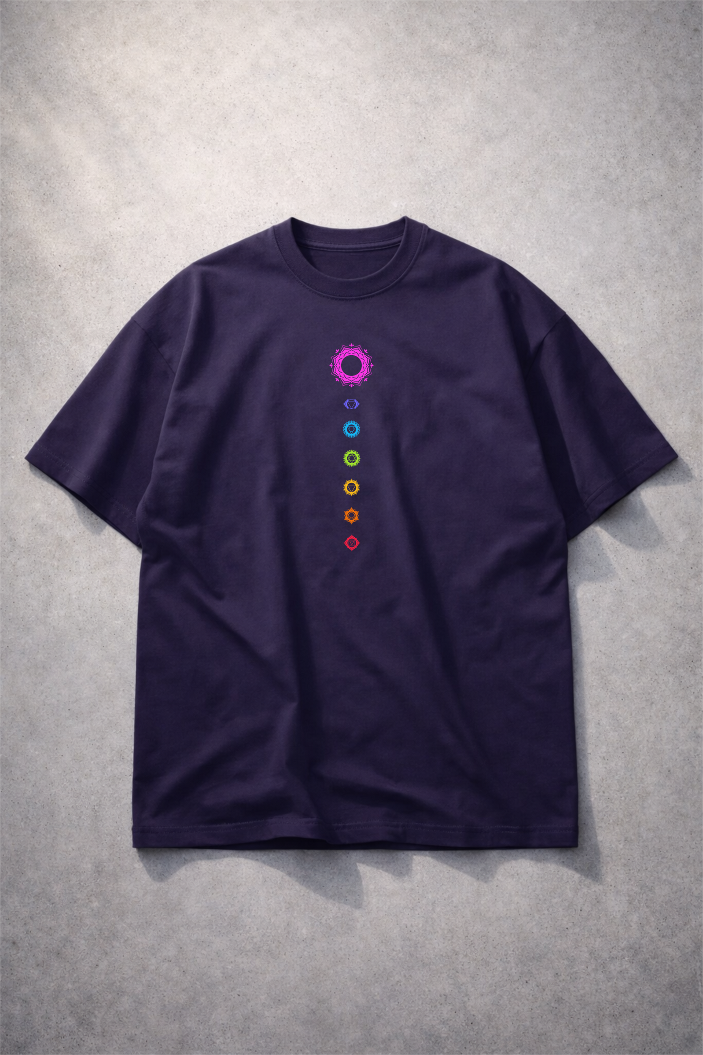 Purple oversized Kundalini Chakra T-shirt front